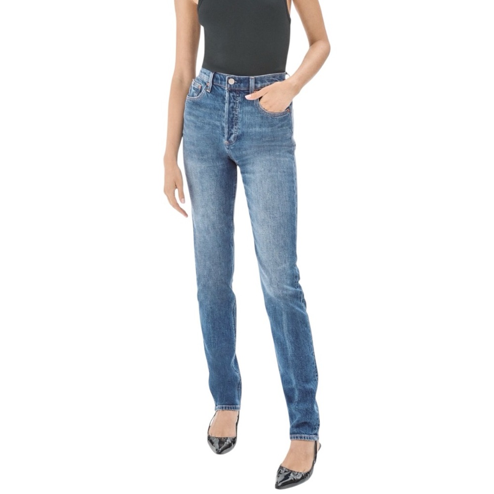 Aritzia Denim Forum The Yoko High Rise Slim Medium Wash Womens Size 28